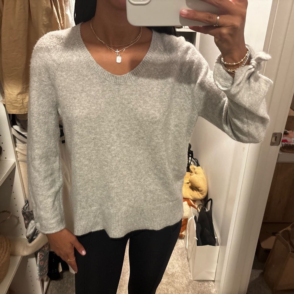 LOFT Light Gray Knit Top
